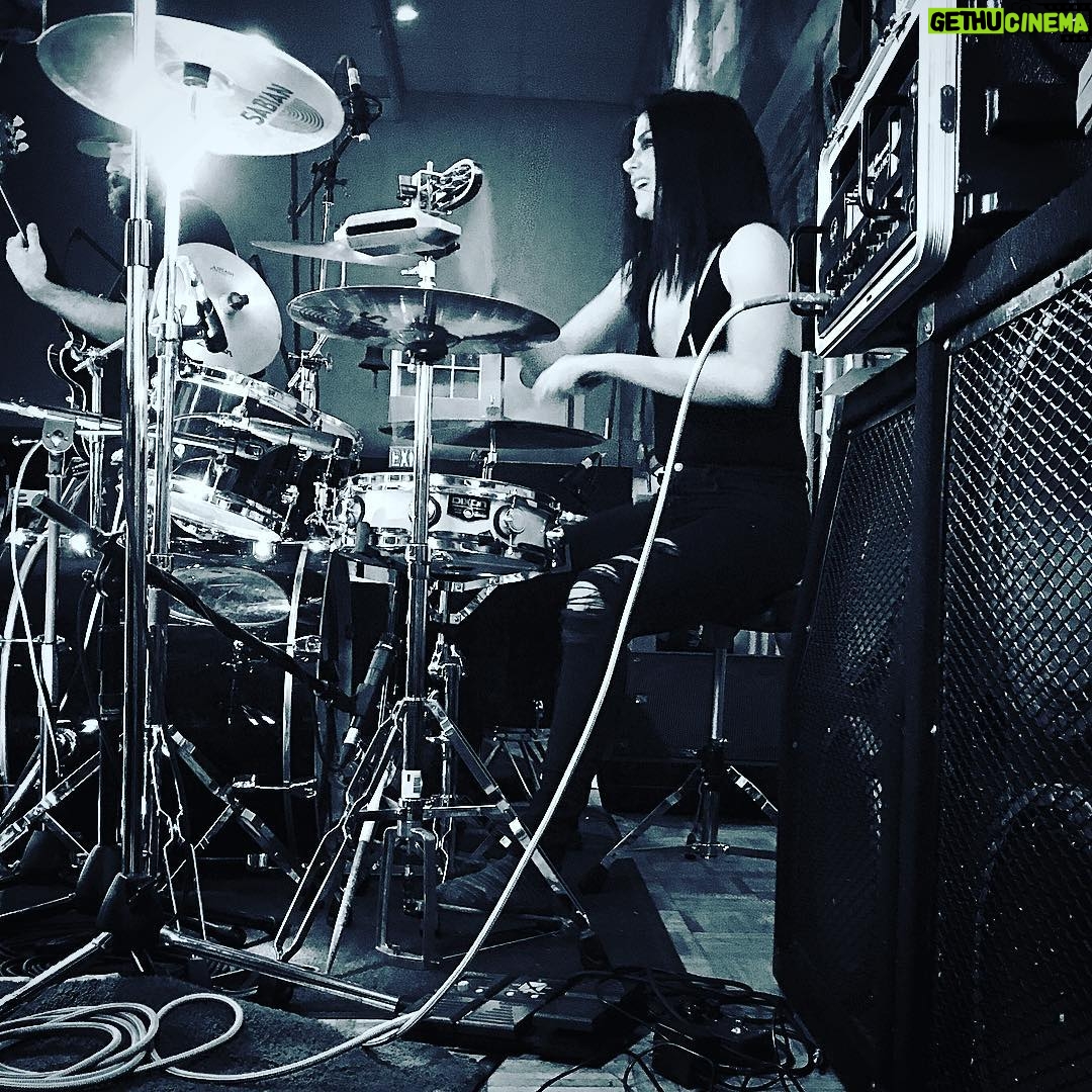 Marie Avgeropoulos Instagram - It’s a place where I can hit shit . As hard as I can . Nobody gets hurt . It’s the opposite actually. People heal. And it sounds f-ing cool. That’s what I call a healthy hobby. #girlswhoplaydrums