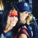 Marie Avgeropoulos Instagram - Giving off those bloodriena vibes #bts from one of the greats that created her roar @charmdegrate I love you girl ! ❤️ . . . . . . . . . @mupbycory 💄@laurenwiezoreck 💈 #the100 #warnerbros #cw #octavia #bloodreina #women #writersofinstagram
