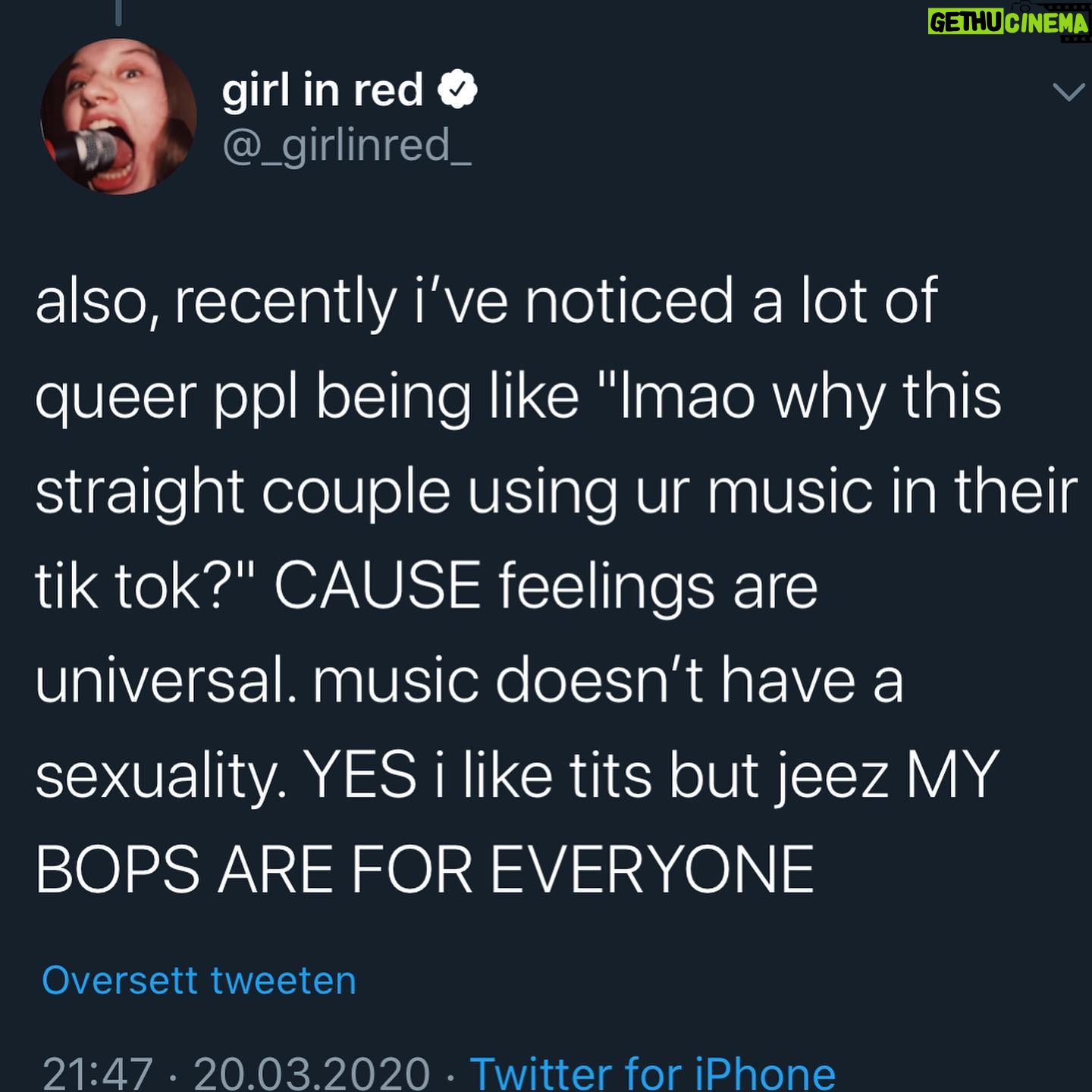 Marie Ulven Ringheim Instagram - i hope one day we can all chill the fuck out and just vibe. it’s so weird how some people feel the need to distance themselves from a minority, while those who don’t, are being excluded by the minority? not painting everyone with the same brush here, but this is a recurring thing and its so strange