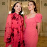 Marina Squerciati Instagram - Pretty in pink for a lovely evening with @mytheresa.com @erdem. (A few hours later I was in sweatpants and slippers, but I had a brief moment of elegance. 😜) #mytheresa #erdem #chicago #pinkdress #mrselfportrait #chicagoculturalcenter
