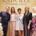 Marine Lorphelin Instagram - C’était cette semaine 🤗 1. Inauguration de @maisonladuree - look @paulandjoeparis 💕 2. La team de nanas du Magazine de la Santé 😘 @emma.strack.off @rymben_ameur @marinacarreredencausse - pull @i.codeofficial 3. Tournage @drgood_officiel - pull @wearefromfuture 🌲 4. Dur dur le réveil @telematin_officiel - pantalon @plume_paris_ & chemise @romee_paris 🪩 5. Team chroniqueurs @adrienrohard @sophievingadassalom - pull @plume_paris_ 🩵 #ootd #looks