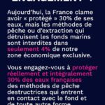 Marion Cotillard Instagram - #Repost @claire_nouvian ・・・ 🚨J’ai besoin de vous pour obtenir des engagements ambitieux et concrets pour le climat et la biodiversité. Comment agir? Merci de taguer @emmanuelmacron en commentaire et de partager ce post autour de vous. L’écologie a été la grande oubliée de cette présidentielle et dans quelques jours aura lieu le DERNIER DEBAT de la présidentielle. Nous avons l'opportunité d'imposer nos demandes et d'exiger des engagements concrets. Il reste 4 jours. Je compte sur vous ! Claire *** M. @emmanuelmacron : pas de quinquennat sans climat. 3 ans. C’est le temps qu’il reste pour réduire drastiquement les émissions de gaz à effet de serre si nous voulons conserver un monde vivable. Dans cette course contre la montre, l’océan est notre meilleur allié. Historiquement, l’océan a absorbé 93% de l'excédent de chaleur généré par les activités humaines ainsi que les émissions de gaz à effet de serre. L’océan absorbe ainsi chaque année entre un quart et près d'un tiers de nos émissions globales de CO2 et agit comme le principal régulateur du climat de notre planète. L’océan est de fait notre meilleur allié dans le combat que nous devons mener contre la crise climatique. Détruire l’océan, c’est nous condamner collectivement. Et pourtant, nous infligeons aux océans et aux pêcheurs artisans d’immenses dégâts liés aux activités de pêche industrielle. C’est à cela qu’il faut mettre fin. D’urgence. Nous avons besoin de 4 engagements concrets. (A retrouver dans les slides)
