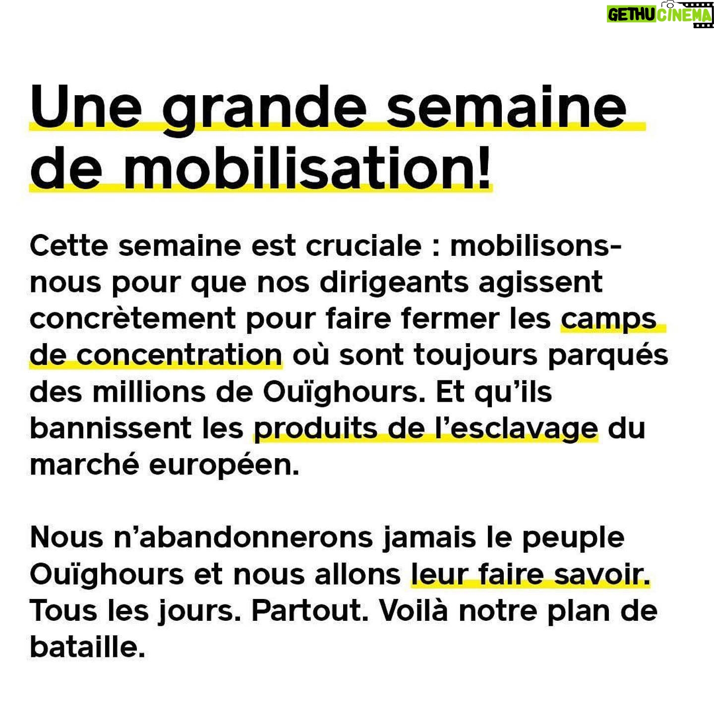 Marion Cotillard Instagram - LIEN DANS MA BIIO POUR LA PÉTITION #Repost @raphaelglucksmann ・・・ Nous les abandonnerons jamais. Cela fait maintenant 2 an qu’on se mobilise et cette semaine est cruciale. Je compte sur vous et votre humanité. Chaque jour, je ferai un post pour chaque mobilisation. Ne lâchons rien. Notre semaine de mobilisation : nous allons rendre visibles les millions de Ouïghours encore parqués dans les camps de concentration. Et exiger que nos dirigeants agissent. Tous les jours. Partout. Voici notre plan de bataille. *Aujourd’hui Signer et partager la pétition adressée à @ursulavonderleyen et @emmanuelmacron (dans ma bio). La demande est simple : bannissez de nos marchés les produits issus de l’esclavage des Ouïghours. En commençant par les produits de @nike et @zara . Objectif : arriver à 100 000 signatures avant samedi.