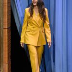 Marisa Tomei Instagram - Love to my glam squad… Hair #heleneeavy Makeup @jameskaliardos Styling @cryoungin Suit @gabrielahearst Shoes @manoloblahnik Jewels @jenniferfisherjewelry