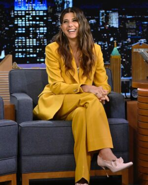 Marisa Tomei Instagram - Love to my glam squad… 

Hair #heleneeavy
Makeup @jameskaliardos 
Styling @cryoungin 
Suit @gabrielahearst 
Shoes @manoloblahnik 
Jewels @jenniferfisherjewelry
