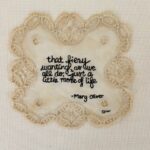Marisa Tomei Instagram - The Art of Healing: Inspired by Pieper Lewis’s courage and resilience @tanyaauthor, @tinypricksproject and I banded together to offer the following collection for sale to raise funds to support Pieper’s journey: 2 Pieper Lewis quotes stitched by Diana Weymar 2  Mary Oliver poetry fragments stitched by Diana Weymar Assume Nothing: A Story of Intimate Violence by Tanya Selvaratnam and autographed by the author From @newsweek: “Money to support Lewis was raised on GoFundMe by Leland Schipper, one of her former teachers. On the online fundraiser he wrote: ‘In Iowa, there is a law that states that anyone who is convicted of killing a person, regardless of circumstances, must pay that individual's family 150,000 dollars. This law is intended to provide justice to families who lost their loved ones. ‘However, in the case of Pieper, it will require her to pay 150,000 dollars to the family of a man who purchased Pieper's fifteen-year-old body from a sex trafficker, gave her drugs and alcohol, and then raped her repeatedly. ‘Pieper does not owe that man's family justice. Pieper does not deserve to be financially burdened for the rest of her life because the state of Iowa wrote a law that fails to give judges any discretion as to how it is applied. This law doesn't make sense in many cases, but in this case, it's morally unjustifiable. A child who was raped, under no circumstances, should owe the rapist's family money.’” Please share this post and Pieper’s story to help us raise funds to support her. Starting price: $300 excluding shipping. Please comment on this post or DM @tinypricksproject to submit your price. Bidding will continue through #DomesticViolenceAwarenessMonth until November 3. 100% of proceeds will go to #pieperlewis. For resources about #domesticviolence #intimatepartnerviolence, please visit #LinkInBio @tanyaauthor.