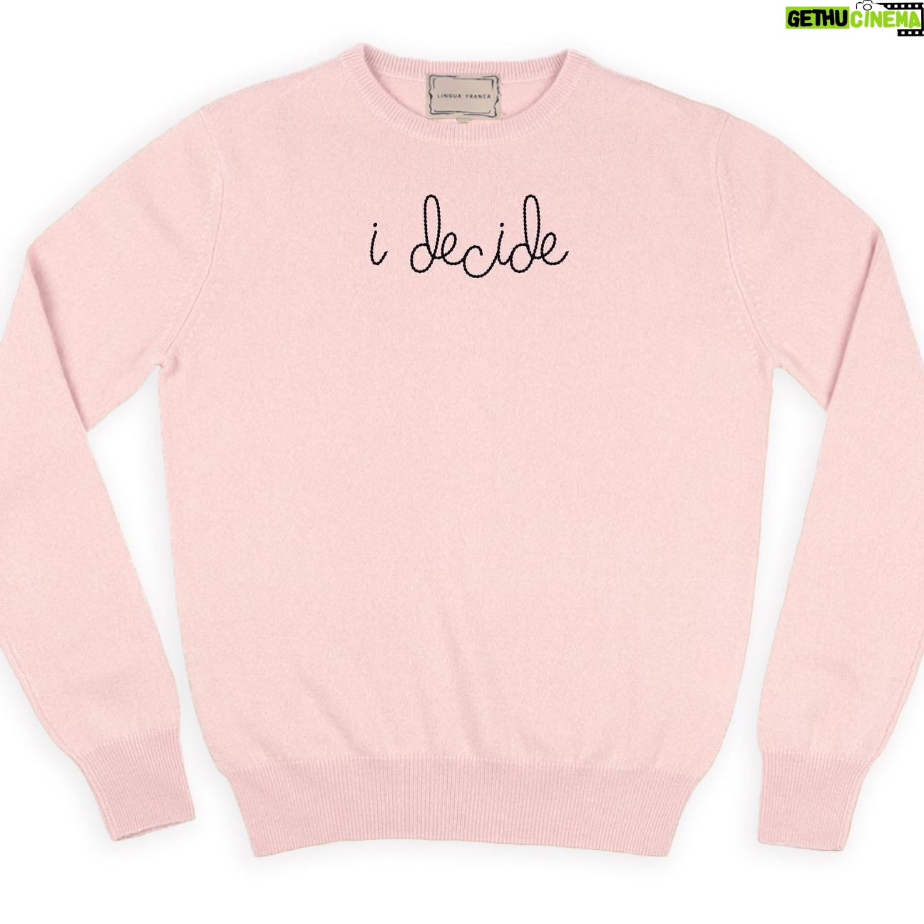 Mariska Hargitay Instagram - UPDATE: Next week, we will be releasing a t-shirt option as well! Keep an eye out for it here. This International Women’s Day is an opportunity to reflect on the strides that have been made for women’s rights and the work that’s left to be done. At Joyful Heart Foundation, we’re committed to advocating for survivors of gender-based violence. We are thrilled to partner with @linguafrancanyc in honor of International Women’s Day with a limited edition cashmere sweater hand stitched by women in NYC bearing the powerful message, “I Decide.” In a world where the voices of survivors often go unheard, this collaboration serves as a beacon of strength and resilience. Mariska Hargitay, our fearless founder, felt profound resonance in her message “I Decide,” making it a guiding principle in her life. This collaboration with Lingua Franca allows us to amplify the vital message of agency and self-determination. Link in our bio to purchase!