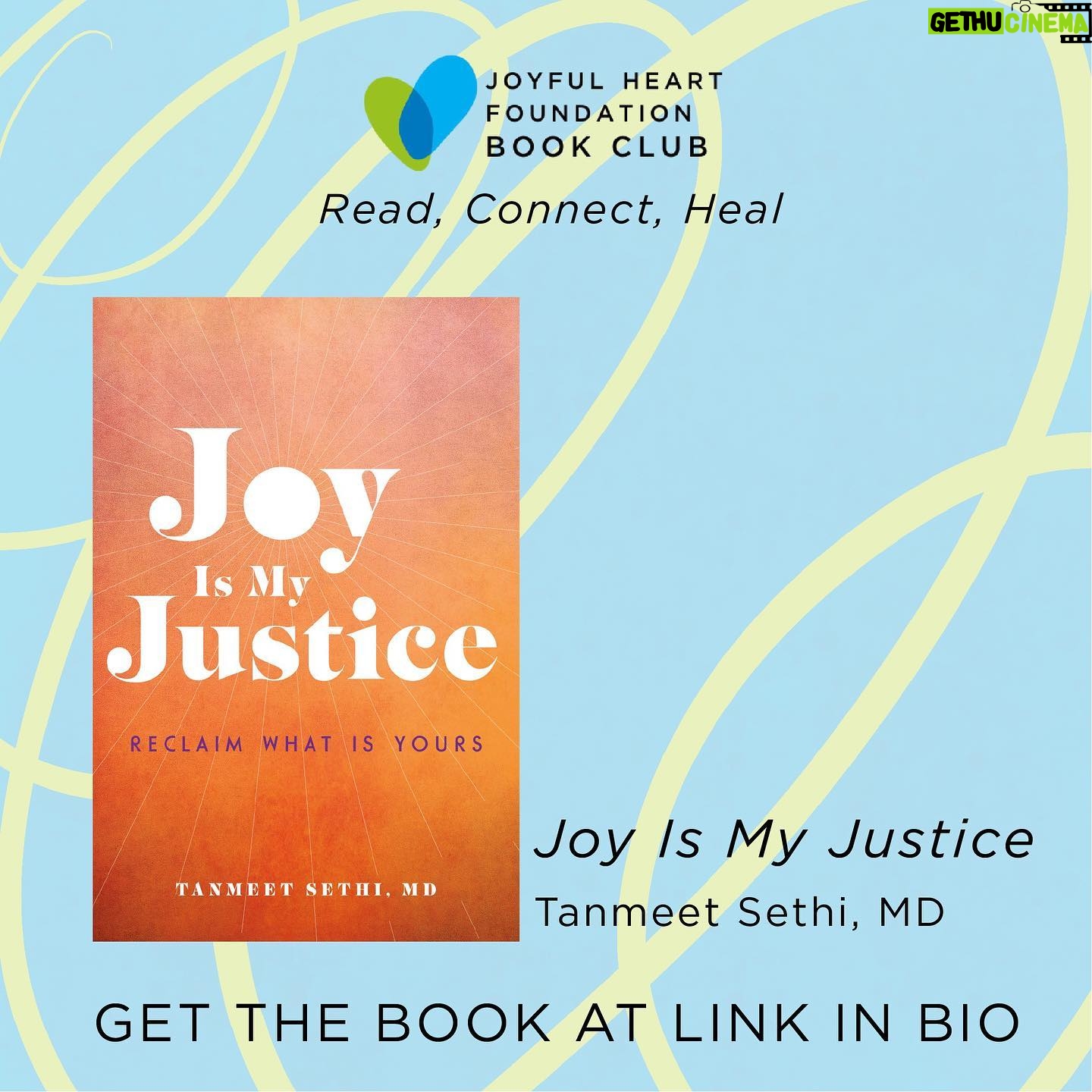 Mariska Hargitay Instagram - So excited to announce our second pick of the Joyful Heart Virtual Book Club! Together, we are reading @tanmeetsethimd’s book, “Joy is my Justice,” a radical call to claim Joy as your birthright, accessible even in the face of suffering or oppression. Purchase the book at the link in our bio and watch here for more info!