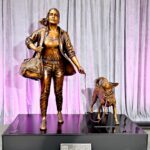 Mariska Hargitay Instagram – #AD I’m proud to partner with @Purina in support of the Purple Leash Project! On May 6th, Purina unveiled a new statue, Courageous Together, by artist Kristen Visbal, to shine a light on a key barrier that many survivors of domestic abuse with pets face—there aren’t enough pet-friendly domestic violence shelters. In collaboration with the nonprofit @redroverorg Purina created the Purple Leash Project to establish a world where no one is trapped in abuse because they can’t take those they love with them. #PurinaPartner #PurpleLeashProject 💜