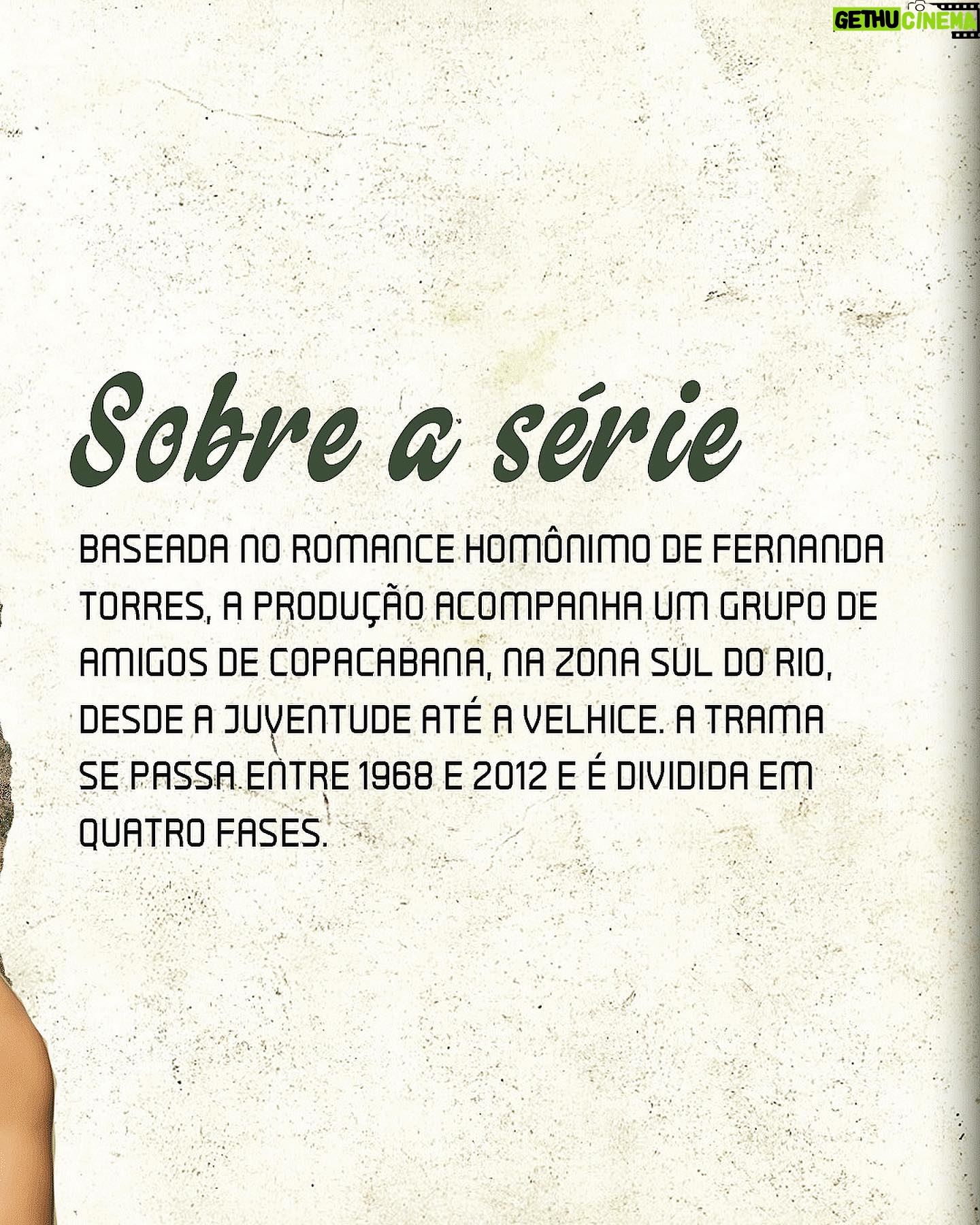 Marjorie Estiano - 25.8K Likes - FALTAM 6 DIAS! 📆
Prepare-se para uma jornada de risos, lágrimas e amizade na nova série FIM! 📺 Fernanda Torres adaptou sua própria obra, e promete desconforto e perspectivas transformadoras, especialmente sobre o feminino. A trama segue a vida de cinco amigos do Rio de Janeiro ao longo de décadas, explorando seus desafios e dilemas ao envelhecer. Não perca a estreia de FIM na Globoplay em 25 de outubro! 🎉
Arrasta para o lado e confira! 👀