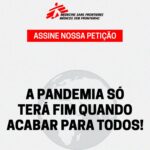 Marjorie Estiano Instagram - @msf_brasil https://www.change.org/LiberemAsPatentesNaPandemia Agora é o momento de agir. Precisamos da sua assinatura! ⚠️   🤚 Nos ajude a suspender as patentes médicas nesta pandemia e fazer com que as vacinas, medicamentos e diagnósticos para COVID-19 cheguem realmente a todos! 💉💊🌎 🔴 Peça ao Ministro das Relações Exteriores, Carlos Alberto França, para apoiar a suspensão de patentes da COVID-19. A pandemia só terá um fim quando acabar para TODOS! Se continuarmos no ritmo atual, mais de 85 países só alcançarão níveis razoáveis de vacinação em 2023. ‼️ POR FAVOR, ASSINE AGORA 👇👇👇 https://www.change.org/LiberemAsPatentesNaPandemia   🗣️ Junte sua voz a esta causa e peça a suspensão das patentes, beneficiando a todos. Mobilize pessoas em suas redes para que também assinem.   #LiberemAsPatentes  #SemMonopoliosNaPandemia  #VacinaParaTodos