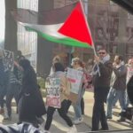Marjorie Taylor Greene Instagram - I just handed out Trump signs at the Free Palestine march in Columbia, SC, including to my colleague Mike Collins. My sign waving for Trump hasn’t stopped!