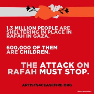 Mark Ruffalo Instagram - The Israeli military’s attack on Rafah puts 1.3 million Palestinians taking refuge — including 600,000 children— in catastrophic danger. 

We need a permanent ceasefire NOW— not a pause or temporary ceasefire. The killing must stop!

There is nothing that justifies the killing of children — in Gaza, or anywhere.

 President Biden and our elected leaders must act NOW to save lives and move us towards a future rooted in freedom, justice, dignity, and peace for all people.

#AllEyesOnRafah 
#PermanentCeasefireNow 
#Artists4Ceasefire