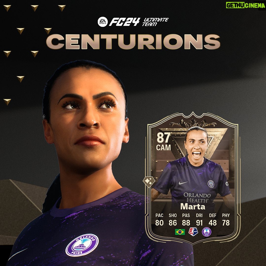 Marta Instagram - Uma lenda do jogo em Orlando. Uma rainha no Brasil e no mundo. E agora uma Centurião no #FC24 🇧🇷💜 O Desafio de Montagem de Elenco da @martavsilva10 no Ultimate Team já está disponível 🎮 -- A legend of the game in Orlando. A queen in Brasil and all around the world. And now a Centurion in #FC24 🇧🇷💜 @martavsilva10’s SBC in Ultimate Team is available now 🎮