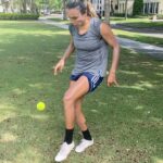 Marta Instagram - A mistake in the beginning but the challenge by @mvatennis was accepted, I juggled with a tennis ball over 143 times. Next time it will be better :) . . . Um errinho no começo, mas o desafio de @mvatennis foi aceito, eu fiz embaixadinha com a bola de tênis mais de 143 vezes. Da próxima vez será melhor :)