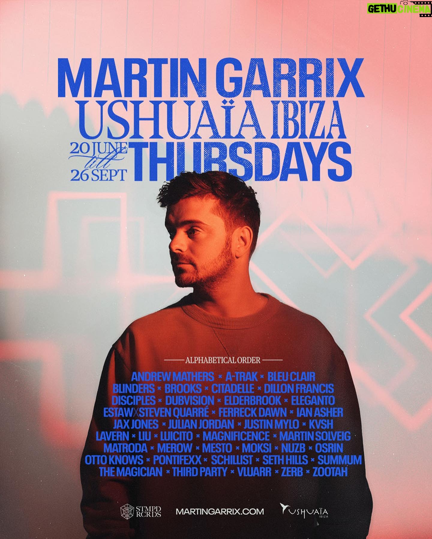 Martin Garrix Instagram - the full line-up for my residency at @ushuaiaibiza this summer is here!! who will i see there? ticket link in bio.