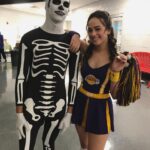 Mary Mouser Instagram - I loved rocking Sam’s Laker Girl halloween costume & these were some epic filming days of @cobrakaiseries S1 w my girlssss 💜💛 ARE YOU GUYS DRESSING UP FOR HALLOWEEN THIS YEAR? If so, TELL ME ABOUT YOUR COSTUMES - anyone dressing up as CK characters?? 👀 PS. Peep the shots from when @xolo_mariduena stole my phone on set 🙄