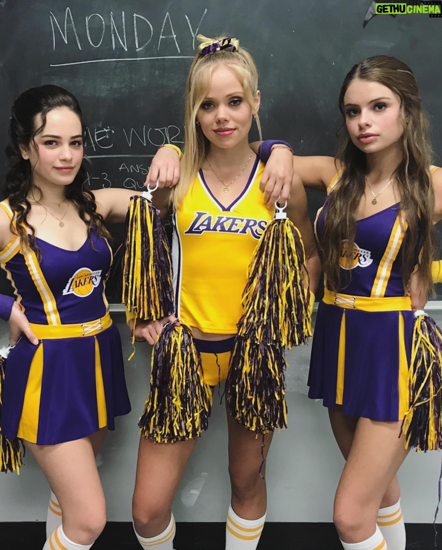 Mary Mouser Instagram - I loved rocking Sam’s Laker Girl halloween costume & these were some epic filming days of @cobrakaiseries S1 w my girlssss 💜💛 ARE YOU GUYS DRESSING UP FOR HALLOWEEN THIS YEAR? If so, TELL ME ABOUT YOUR COSTUMES - anyone dressing up as CK characters?? 👀 PS. Peep the shots from when @xolo_mariduena stole my phone on set 🙄