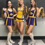 Mary Mouser Instagram - I loved rocking Sam’s Laker Girl halloween costume & these were some epic filming days of @cobrakaiseries S1 w my girlssss 💜💛 ARE YOU GUYS DRESSING UP FOR HALLOWEEN THIS YEAR? If so, TELL ME ABOUT YOUR COSTUMES - anyone dressing up as CK characters?? 👀 PS. Peep the shots from when @xolo_mariduena stole my phone on set 🙄