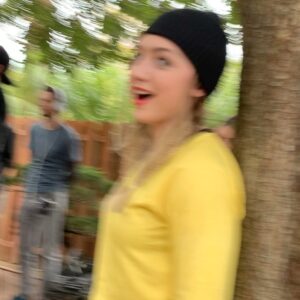 Mary Mouser Instagram - I’m not the only one who has dreams that are SO vivid you could swear that you spent a whole day filming them with an entire cast and crew, right? 😳

swipe through to see how Sam’s nightmare was done. >>>

I have to know, did you guess it was a dream before Sam woke up? When I read the script I was TOTALLY caught off guard! 

my favorite thing about this is seeing @peytonlist and I sneaking in little smiles between takes bc we had to pretend we were in battle but in reality we were having a blast 😂

shout out to @juliastunts and @jahnelly for making us look extra bad-ass at all times! 👊