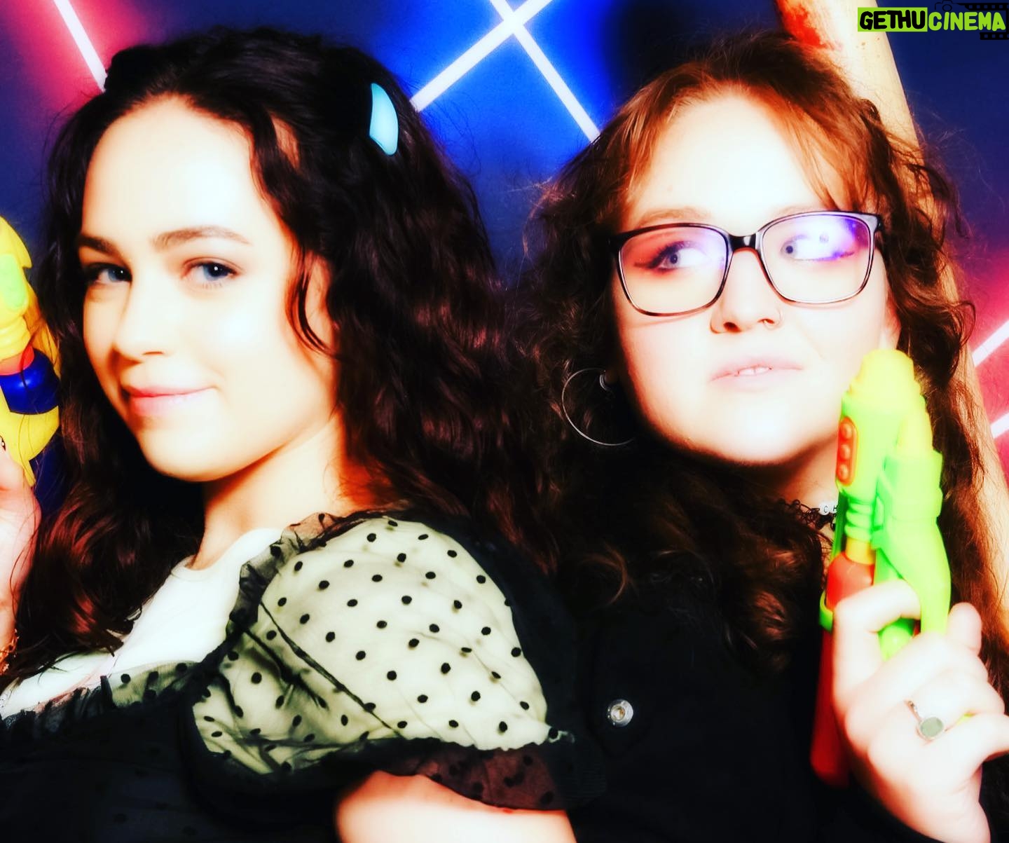Mary Mouser Instagram - we ain’t afraid of no ghosts. #fearstreet part three was a blast - and we definitely got in on the scares this time around 😈 ps. my partner for fighting off crazy possessed killers? my baby sis @ashleymousermusic for sure.