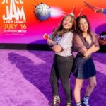 Mary Mouser Instagram - eh, bend the knee, doc. 🥕 #spacejamanewlegacy premiere yesterday was epic - @ashleymousermusic and I killed it at the character matching game… not so much at the pop-a-shot basketball game 😅 but had a 🏀 getting to blast off into the WB Server-verse & deff felt a little looney after all that fun 😜