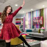 Mary Mouser Instagram - so this my favorite ‘green’ room ever - lots of pink, not much green, and the vibes were EXQUISITE! if you guys haven’t see them already, check out the clips from this super awesome experience on YT! (I was fan-girling the entire time) thanks so much @kellyclarksonshow for having me - will forever adore and happy-scream about this day. (ps. not me JUST NOW remembering I never showed you guys these pics from the KCS green room before the show 🙃) pps. @laurdiy - I didn’t get to keep these jeans so I’d love to get another tutorial from you on making them some day... now just to figure out how to pull the look off 😂 ppps. in case you were wondering: no, I didn’t actually steal the golden 🍌, but I did look up where to get my own. I’m banana-obsessed, iykyk.