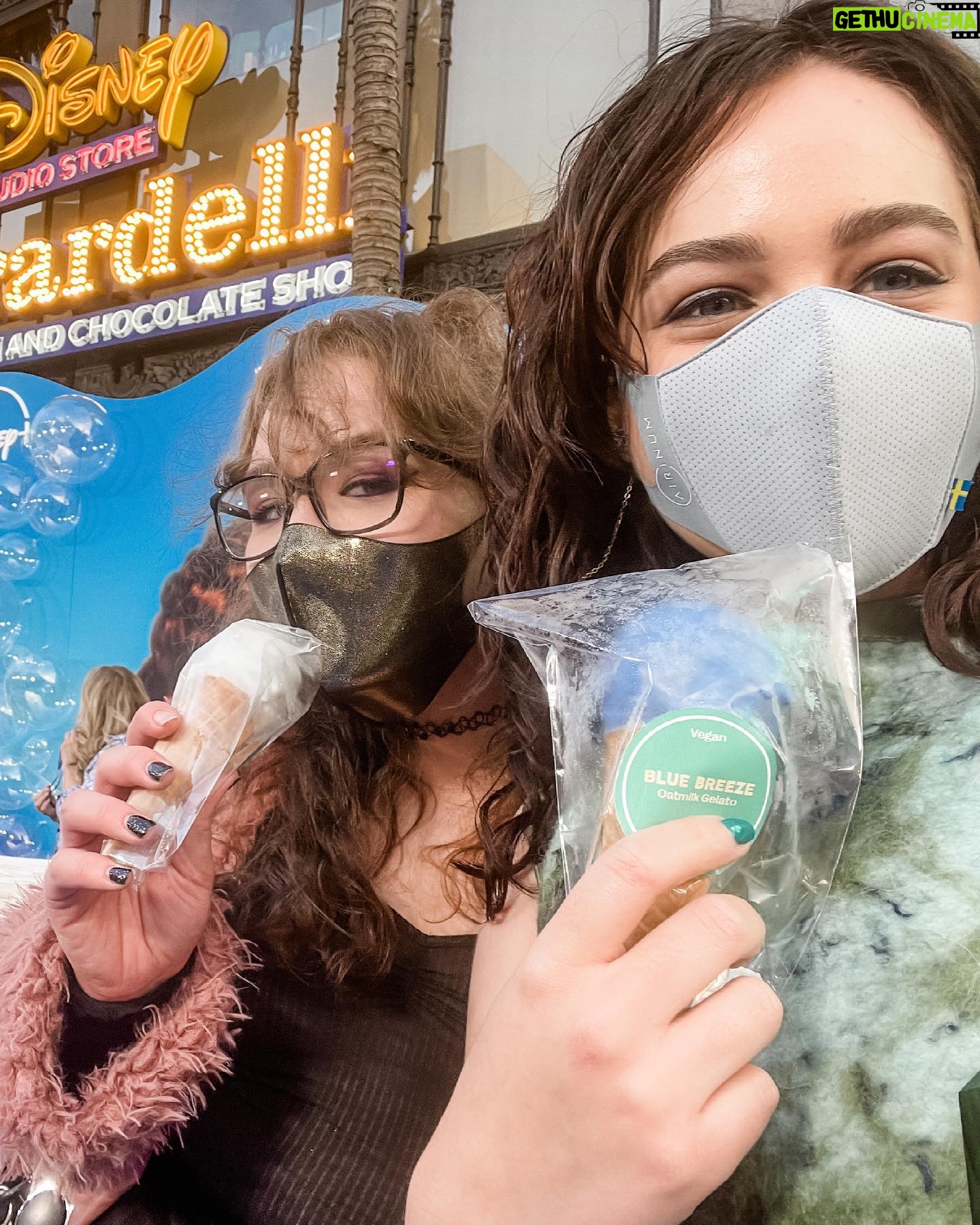 Mary Mouser Instagram - This night was the BEST. Luca is a new fave Disney movie of mine because: 1) The film was adorable and I connected in so many ways and also I cried (of course, itβs the magic of Pixar). 2) Everything was my favorite color (Blue). 3) They gave me delicious gelato at the end that stained my tongue blue (white chocolate and vanilla oat milk like, come ON!) πππ Oh, also, @ashleymousermusic, remember that time we almost crashed a Vespa? π (side note - Iβm cracking up that it was caught on camera that I wore my Doc Martens most of the evening bc I am terrible at walking in heels and my Docs are my babies π
) Stylist: @itsamandalim Dress: @notjustalabel Clutch: @tylerellisofficial Heels: @stuartweitzman