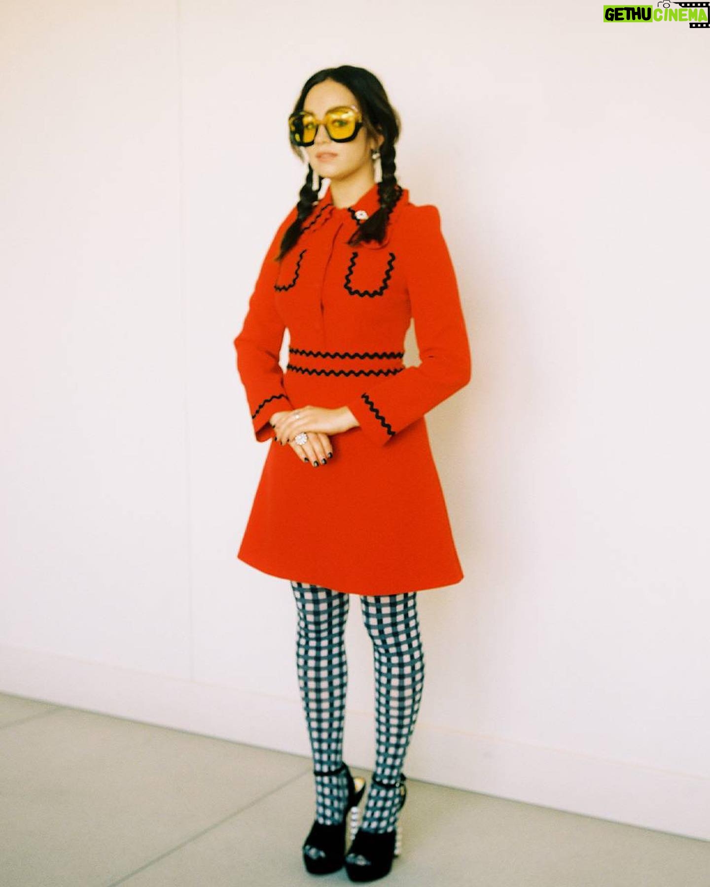 Mary Mouser Instagram - β€οΈβπ₯π𧨠I felt like I should be wreaking havoc on a famous chocolate factory w a golden ticket in hand for this shoot for @whowhatwear . photographer: @davidkatzinger styling: @laura_sophie_cox make up: @courthart1 hair: @_katthompson_ βfit: @vivetta @gucci @beladorajewelry
