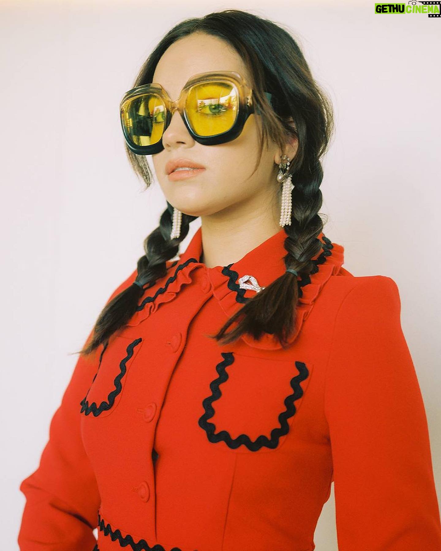 Mary Mouser Instagram - β€οΈβπ₯π𧨠I felt like I should be wreaking havoc on a famous chocolate factory w a golden ticket in hand for this shoot for @whowhatwear . photographer: @davidkatzinger styling: @laura_sophie_cox make up: @courthart1 hair: @_katthompson_ βfit: @vivetta @gucci @beladorajewelry