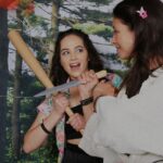 Mary Mouser Instagram - if my giant grin in every pic wasn’t enough to convince you: I had so much fun last night. 90s theme night & a scary movie chill? yes yes yes 😍 ps. no mary’s or @selkiehom’s were harmed in the making of these photos 👻 butterfly clips and knife/baseball bat fights are just how we show our love for one another 💖