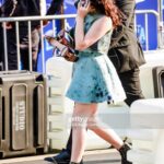 Mary Mouser Instagram - This night was the BEST. Luca is a new fave Disney movie of mine because: 1) The film was adorable and I connected in so many ways and also I cried (of course, it’s the magic of Pixar). 2) Everything was my favorite color (Blue). 3) They gave me delicious gelato at the end that stained my tongue blue (white chocolate and vanilla oat milk like, come ON!) 💙💚💙 Oh, also, @ashleymousermusic, remember that time we almost crashed a Vespa? 😎 (side note - I’m cracking up that it was caught on camera that I wore my Doc Martens most of the evening bc I am terrible at walking in heels and my Docs are my babies 😅) Stylist: @itsamandalim Dress: @notjustalabel Clutch: @tylerellisofficial Heels: @stuartweitzman