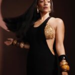Masaba Gupta Instagram - @vogueindia Forces Of Fashion • thank you for the accolade. Let me introduce to you the ‘IDGAF’ dress paired with the‘biscuit bra and whip..it’s giving … I give up on the bikini bod and I love my cake so the curves will stay and the Bikini can find its way. The New @houseofmasaba coming soon! • Photography: @mourya Styling: @dollaypop Asst: @maanyasaigal @ahmedreeeba @not_varsha_ Hair : @hrishidoeshair Make-Up : @teasemakeup Wearing: Custom @houseofmasaba Earrings: @renuoberoiluxuryjewellery Bangles: @kismet.e.kheer @niencreations Shoes: @louboutinworld