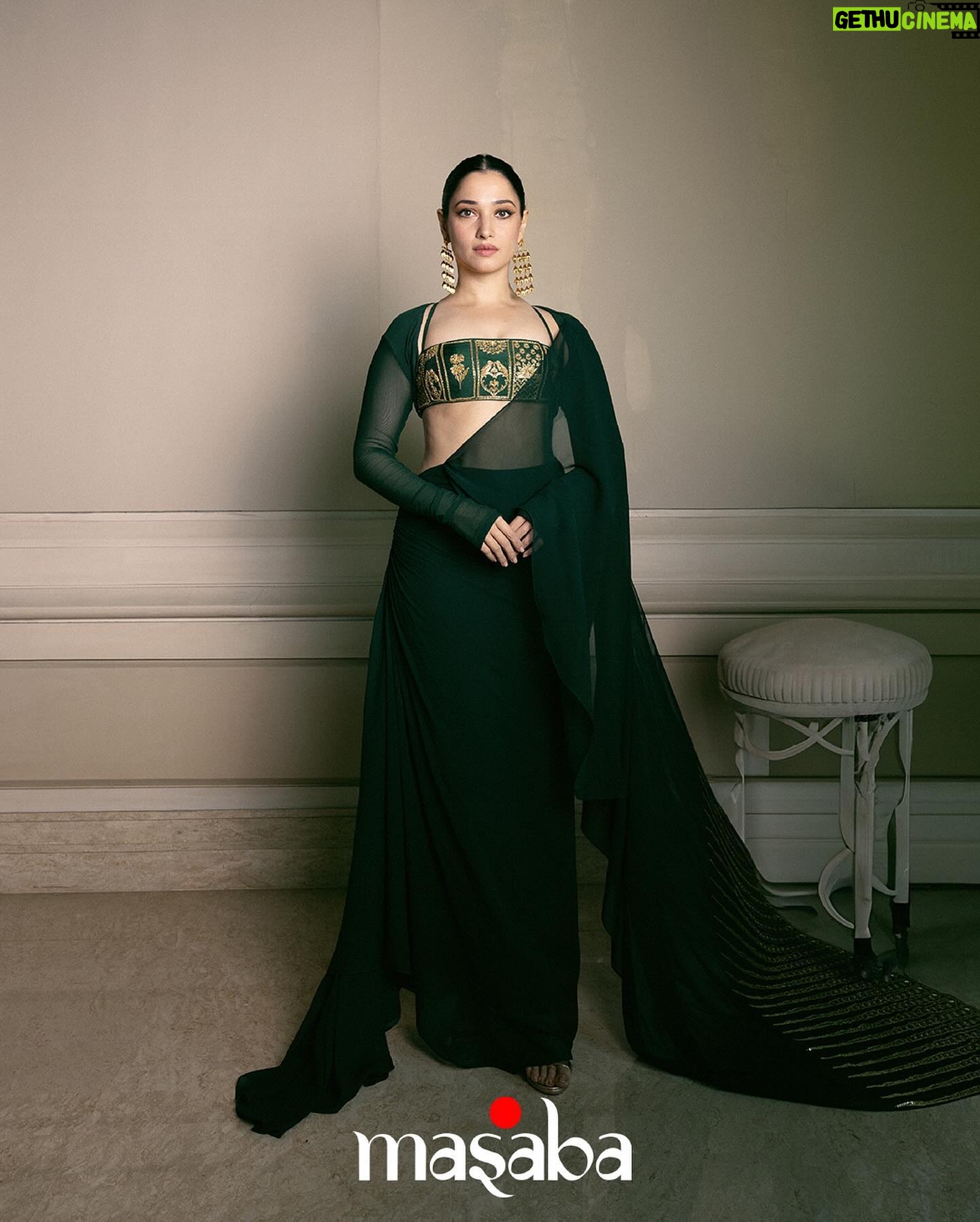 Masaba Gupta Instagram - @tamannaahspeaks is a vision in a custom @houseofmasaba pre-draped Sari • In Chennai today 🍀