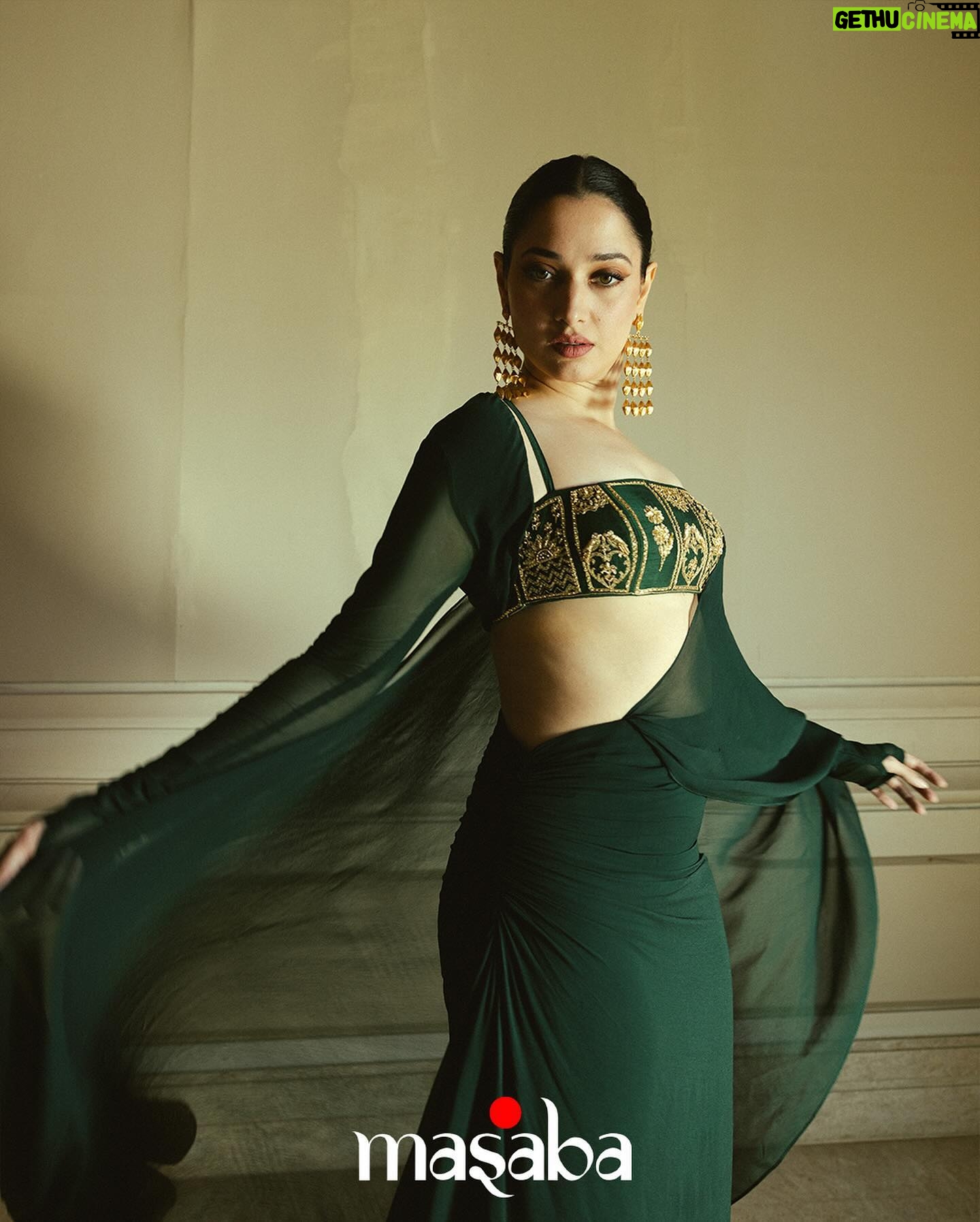 Masaba Gupta Instagram - @tamannaahspeaks is a vision in a custom @houseofmasaba pre-draped Sari • In Chennai today 🍀