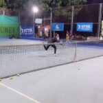 Masaba Gupta Instagram - Me : Back to my favourite place, the tennis court! Also me : Trying to get one ball over the net. @coachapoorv : Questioning why he chose me as his partner in this game 🫠😅🥹 @kunalthakkur