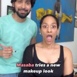 Masaba Gupta Instagram - @masabagupta had no idea what she was signing up for & by the time she did, it was too late! 😂 The @lovechildbymasaba foundation & blush really brought the look together. That shade match & the flush of color 😍 . Who thinks Masaba should wear colorful eye looks more often? #Masabagupta #ankushbahuguna #makeup #eyemmakeup #mua #makeuplook #wingitwithankush