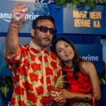 Masaba Gupta Instagram - It brings me great joy to dress people I thoroughly admire. People who have lived their lives in a unique, unfiltered yet kind way. @apnabhidu in the all new HOM candy swirl kurta and mom @neena_gupta in a custom kurta and Afghani salwar. Their latest labour of love ‘Mast Mein Rehne Ka’ releases on Amazon Prime on December 8th and I will change my name if this movie doesn’t have you sobbing and smiling at the same time.