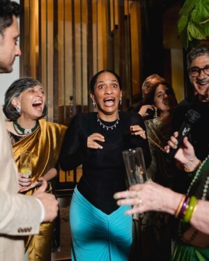 Masaba Gupta Instagram - Be a coy bride they said! 🥹😂not one picture with my mouth shut..laughing away into year one .. with many more to go ! Happy Anniversary @instasattu (stay off Instagram as you do 😂 only one of us can have anxiety)