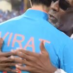 Masaba Gupta Instagram – I didn’t get to see my father play cricket live and I’ve always regretted that but I got to see one of his favourites play @virat.kohli – legends only! cheering loud and proud for india today!!!! 🩵🇮🇳 @icc @cricketworldcup @indiancricketteam
