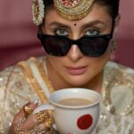 Masaba Gupta Instagram - How could I leave out the bride who loves Ivory? Ever since I envisaged this collection, I’ve always imagined Kareena wearing these uber cool shades, sipping on a special blend of House of Masaba tea. This picture feels like we’ve come full circle - just the way I’d hoped. :) Clearly the color of the season - done with a Masaba Twist featuring a patchwork border with Dori & Sitara in a brilliant ‘Kasata’ inspired colorway. #TheMasabaBride #HouseofMasaba