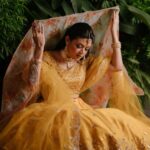 Masuma Rahman Nabila Instagram - @masumanabila In @safiya_sathi Whether it is an intimate wedding or a grand one, some brides truly know how to stand out and make a statement with their bold outfit choices. So today, we are embracing all those women who chose or want to choose the beautiful color yellow for their wedding day and simply looked like a million bucks. A new edition to House of Safiya Sathi's wedding couture, a traditional zardousi lehenga, with an exquisite classic cut that looks stunning in the color yellow. There is absolutely no doubt that pastels have been and will always be in fashion. No matter what event you have, or what time the event is, pastel yellow will look stunning if you pick the right shade. This time we opted for a beautiful pastel yellow in motka silk which brings a serene, subtle, and elegant touch to it. In frame: Masuma Rahman Nabila Photography: @salmikabir Makeup: Nidia Afroz Jewellery: Dazzle by Sonia #holudattire