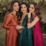 Maya Ali Instagram - I remember when we were kids, on the second day of Eid we would go to Nano’s house, and have dinners, tea parties with our elders and get eidi. Now the times have changed, everyone is busy in their work but some things can’t be changed and we make sure that we take out the time to spend eid all together so that we can make new memories to cherish, until the next. I missed you @noshaafnan, Iffi @afnan_q420 and my little bundle of happiness Anabia, because my family is not complete without you three. 🤗🧿 I hope all of you had a great time on eid with your loved ones.🤗💖 @mayapretofficial @zainab.qadeer @ansaqadeeraq