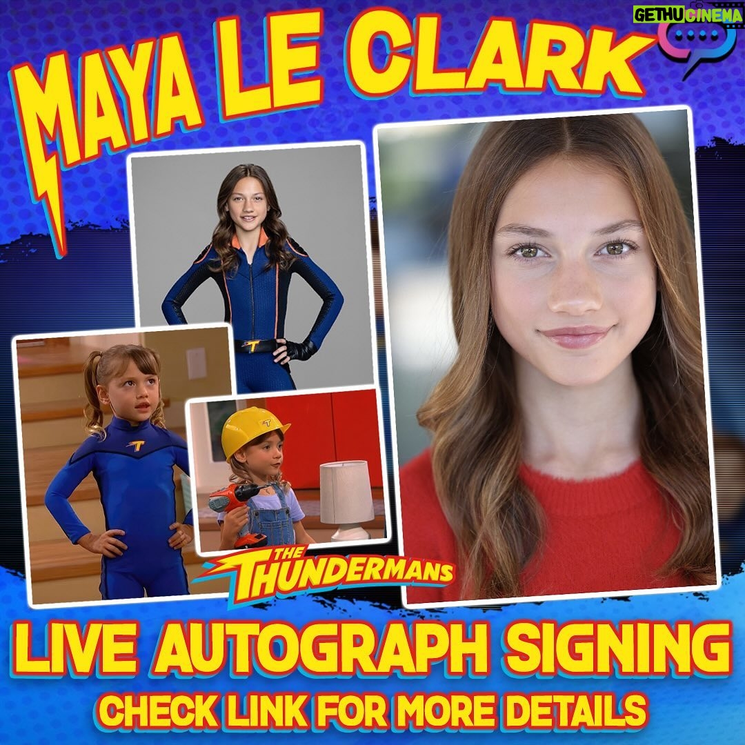 Maya Le Clark Instagram - ⚡️ONLINE 6/15/24 @ 10am pst ⚡️Want an autographed Thundermans pic or a video message??? This is online so everyone can join!! Come to our @streamily.live autograph signing event! Click on the link ⬆️ in bio! ⚡️💙 or go here ➡️ http://streamily.com/mayaleclark