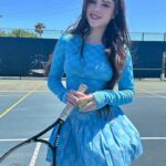 McKayla Maroney Instagram - Hope everyone’s been enjoying their summer💙Wimbledon has been so fun to watch! but after playing some tennis today, I’m sad to tell you, the only thing I know how to serve well is an outfit 😩 Gymnastics deeply engrained in me that bent arms are evil, and it’s gona take some serious work to retrain that. 😂 The last slide was me, but much worse