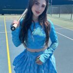 McKayla Maroney Instagram - Hope everyone’s been enjoying their summer💙Wimbledon has been so fun to watch! but after playing some tennis today, I’m sad to tell you, the only thing I know how to serve well is an outfit 😩 Gymnastics deeply engrained in me that bent arms are evil, and it’s gona take some serious work to retrain that. 😂 The last slide was me, but much worse