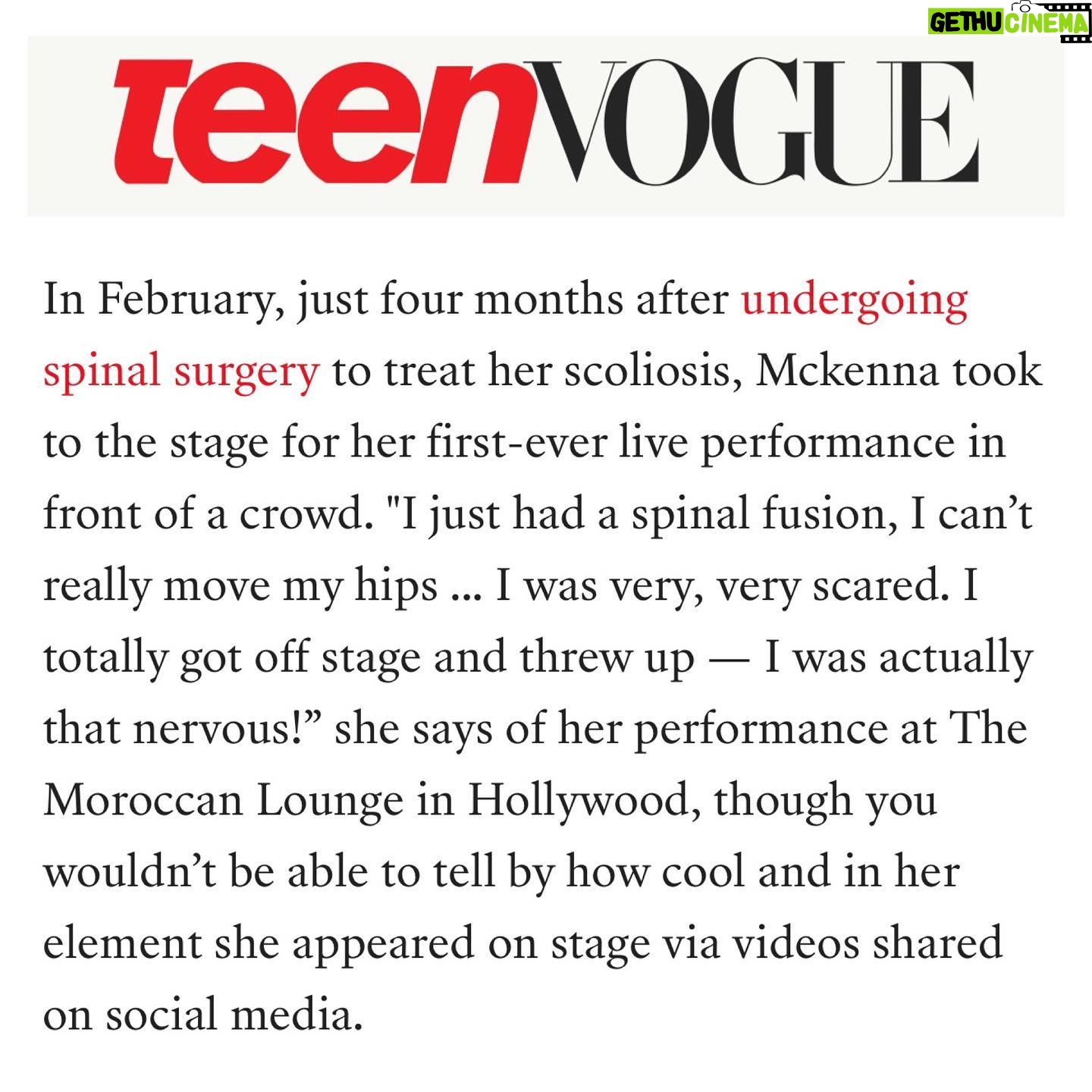 Mckenna Grace Instagram - ๐Thank you @teenvogue for the amazing article about Bittersweet 16๐