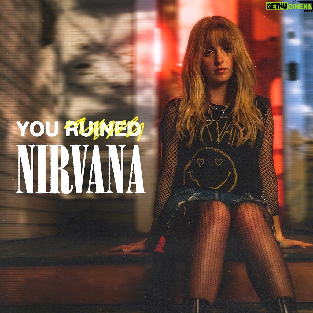 Mckenna Grace Instagram - 🖤You Ruined Nirvana🫠out now I wrote this with @kannertime and @codytarpleyy (and Gizmo ) I had been writing so many sad songs at that time and just wanted to write something really fun. I wanted to create something where I could go in my room, shut the door and yell at the top of my lungs. The song is about that feeling you get when you can’t listen to a song anymore without thinking of someone…for me, a song can bring me back to EXACTLY what I was feeling when I heard it- happy, sad, angry, lonely, etc. I grew up listening to Nirvana because of my Dad and I love 90’s/early 2000’s music-it was fun to reference some of my favorite songs from that era (so don’t take the song too literally!).