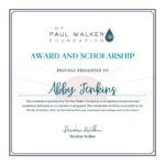Meadow Walker Thornton-Allan Instagram - We are proud and excited to announce Abby Jenkins as the 2022 Paul Walker Foundation Award and Scholarship recipient. This scholarship is in recognition of Abby's hard work and exceptional dedication to our mission of doing good. Welcome to the PWF family @abbycjenkins 💙