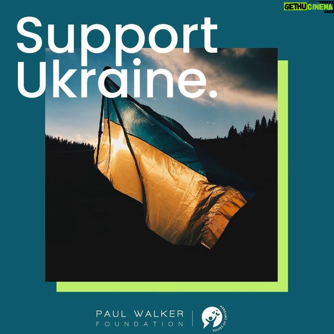Meadow Walker Thornton-Allan Instagram - Our hearts are with Ukraine. ππ The Paul Walker Foundation is partnering with @voices_of_children. Donations on our site will be going towards supporting the children suffering from the devastating consequences of war. Voices provides psychological & psychosocial support including housing, education, art therapy, individual psychological assistance and treatment for PTSD, accounting for each child's unique circumstances. No child should be left alone to bear the burden of a war trauma. Please donate today. ππππ Link is in my bio